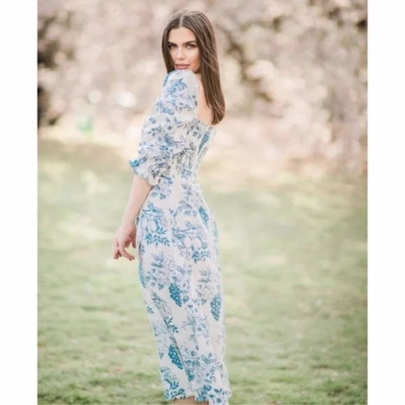 NEW Reformation Gitane Linen Dress Corsica Small - Picture 8 of 17